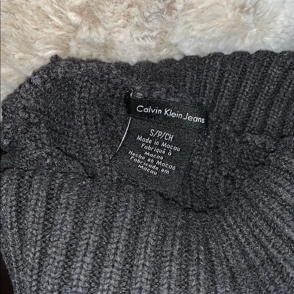 CALVIN KLEIN Navy Blue Cable Knit Turtleneck top - Picture 5 of 5